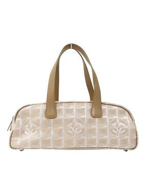 Chanel New Travel Bowling Bag Nylon Pink Silver